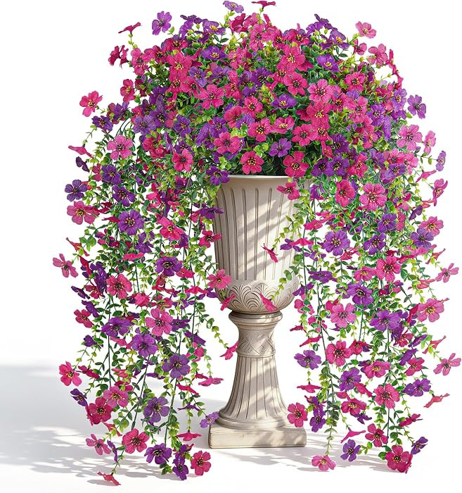Der Rose Artificial Hanging Flowers for Outdoors, 4 Pcs UV Resistant Cascading Fake Outdoor Flowe... | Amazon (US)