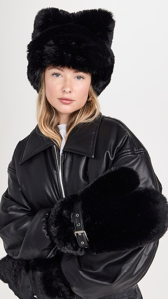 Acne Studios Fluffy Faux Fur Bow Hat | Shopbop | Shopbop