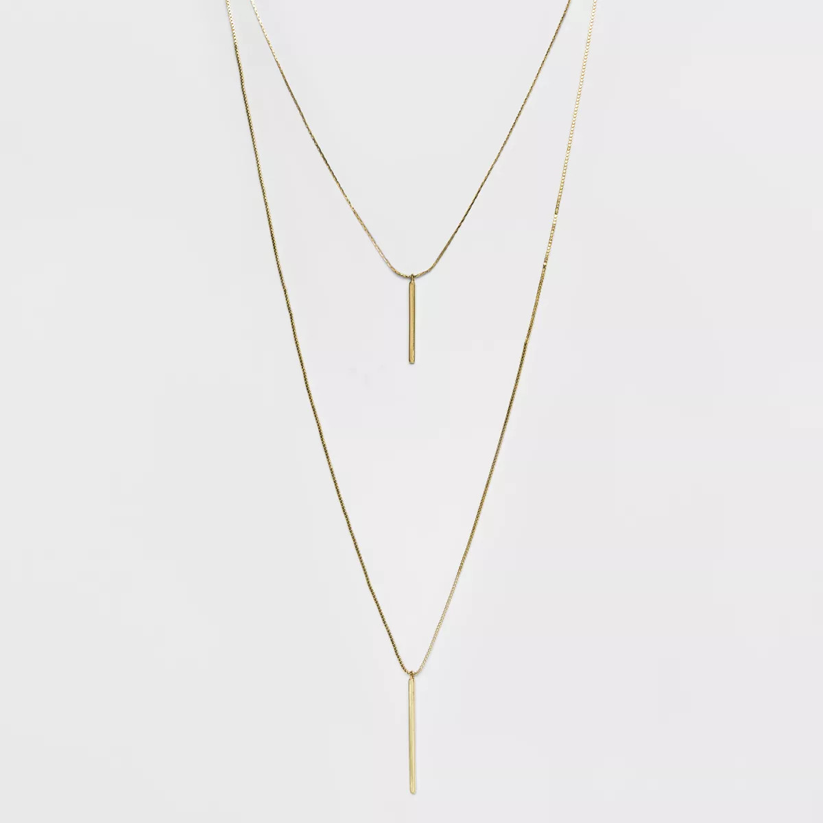 Short and Long Layered Pendant Necklace - A New Day™ Gold | Target