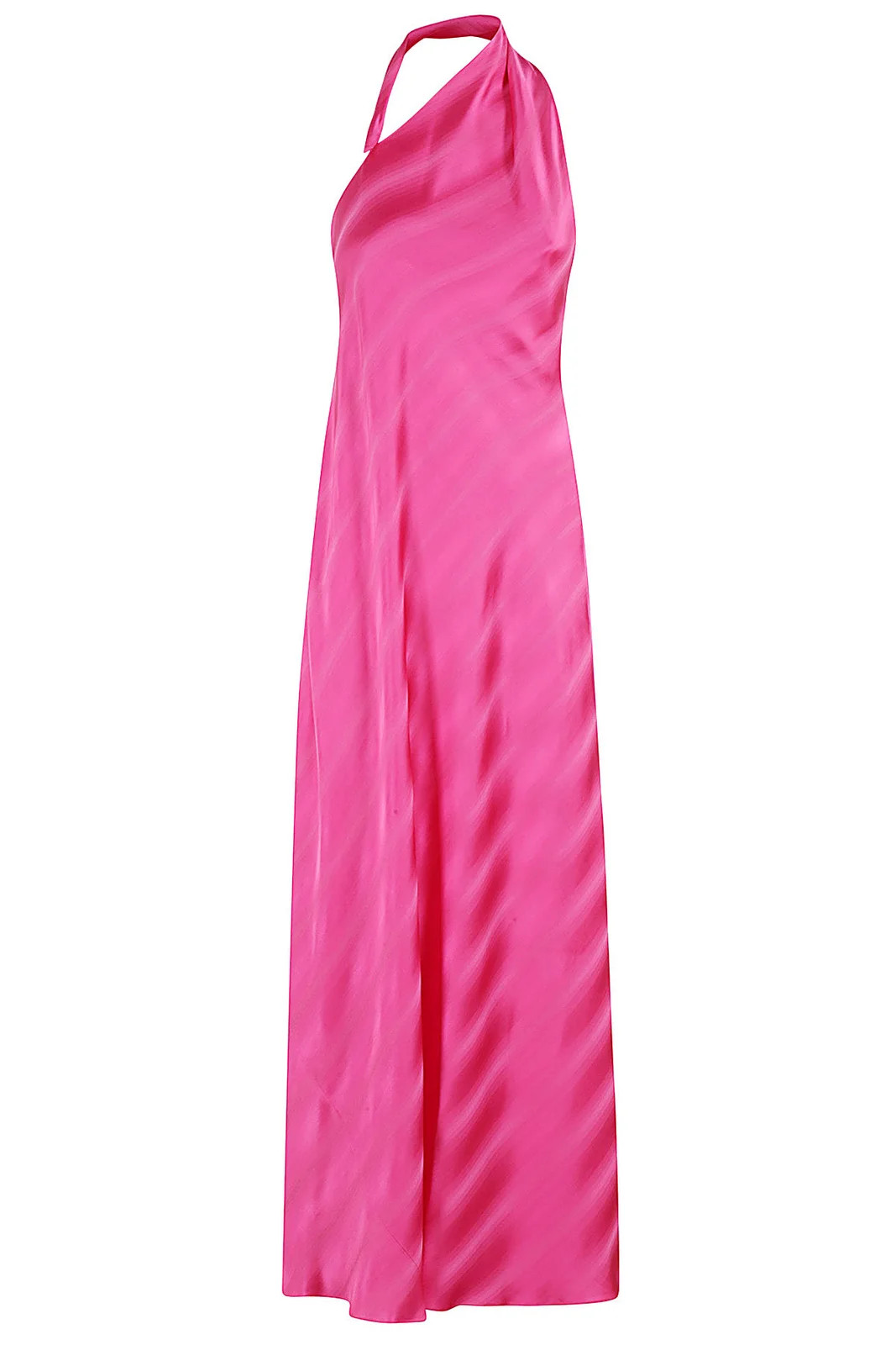Emporio Armani One-Shoulder Asymmetric Neck Satin Dress | Cettire Global
