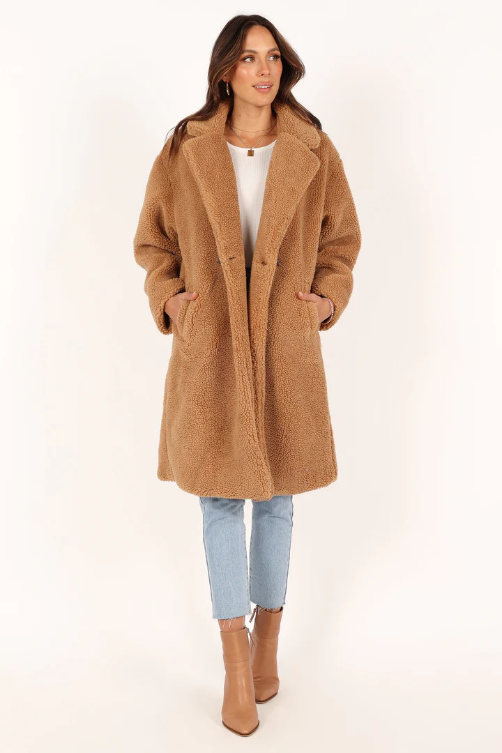 Beatrice Faux Fur Coat - Camel | Petal & Pup (US)