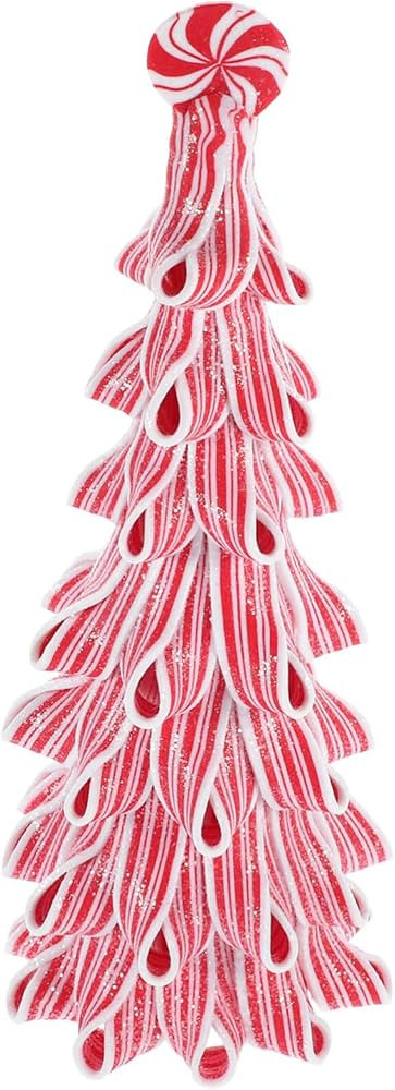 PRETYZOOM Christmas Ribbon Candy Tabletop Tree Resin Clay Peppermint Candy Cane Red White Lollipo... | Amazon (US)