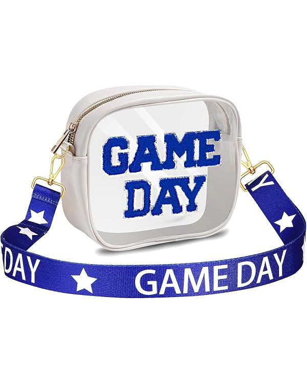 Game Day Clear Bag for Stadium Events with Letter Patches Stadium Approved Clear Crossbody Purse ... | Amazon (US)