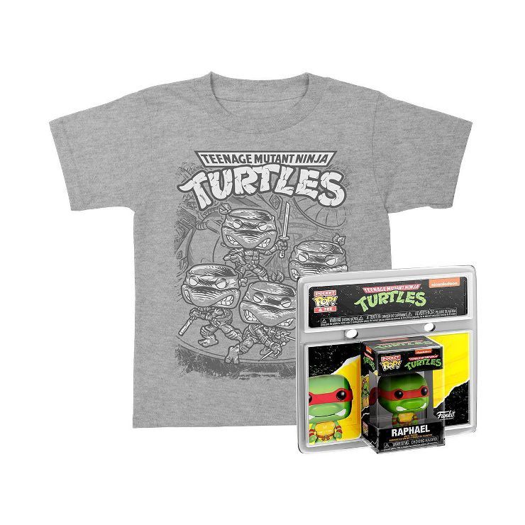 Kids' Teenage Mutant Ninja Turtles 2pc Funko Pop Short Sleeve Graphic T-Shirt - Heather Gray | Target