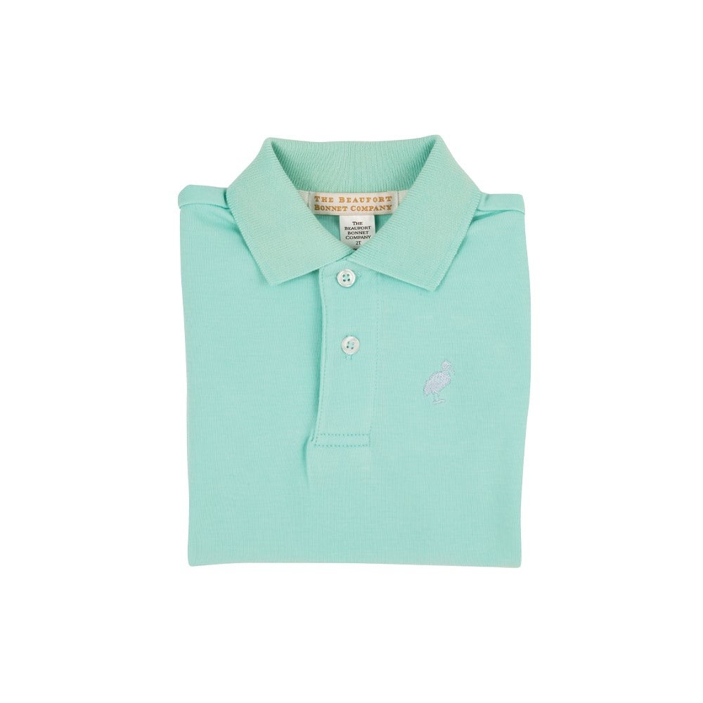 Prim & Proper Polo & Onesie - Greyson Green with Buckhead Blue Stork | The Beaufort Bonnet Company