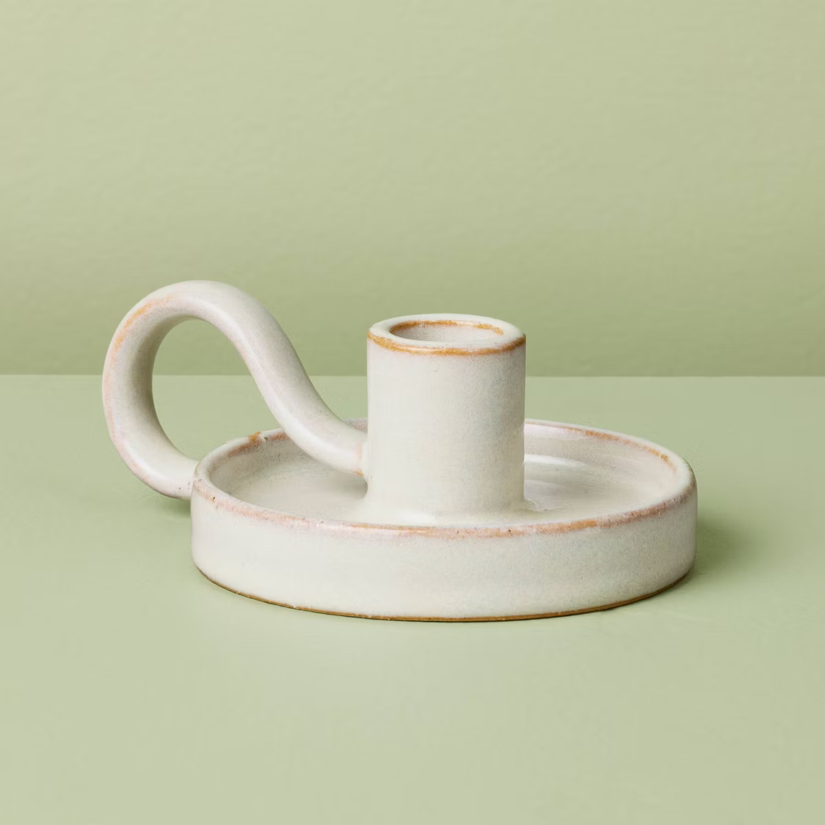 Ceramic Taper Candle Holder Sour Cream - Hearth & Hand™ with Magnolia | Target
