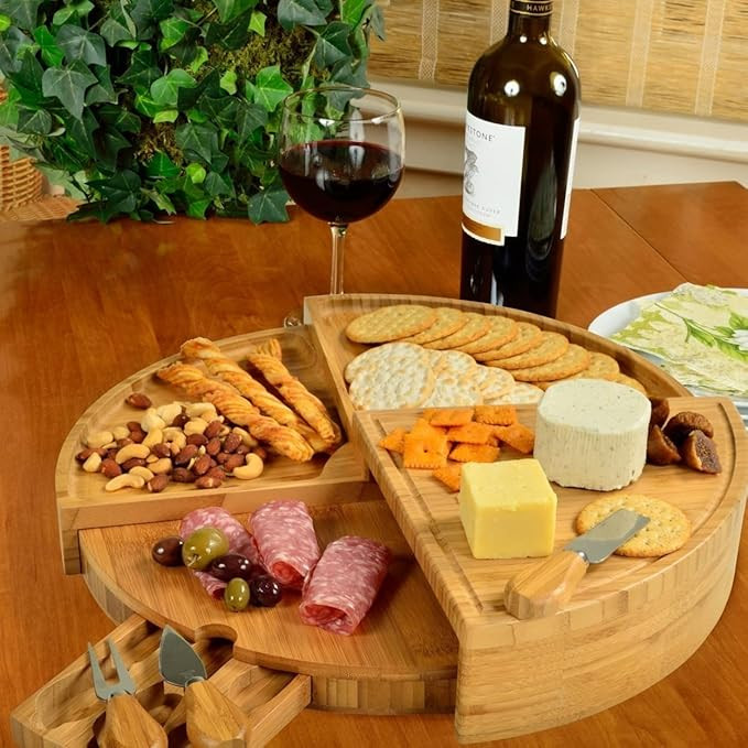 Picnic at Ascot Patented Bamboo Cheese/Charcuterie Board with Knife Set-Stores as a Compact Wedge... | Amazon (US)