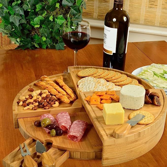 Picnic at Ascot Patented Bamboo Cheese/Charcuterie Board with Knife Set-Stores as a Compact Wedge... | Amazon (US)