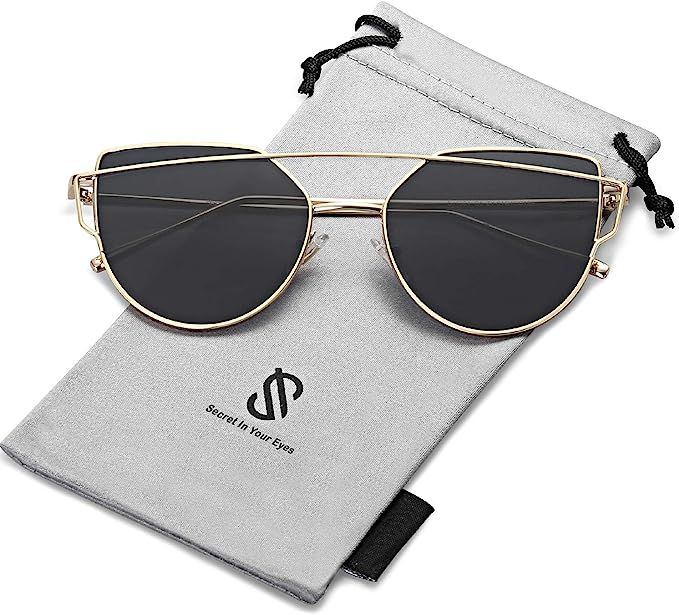 SOJOS Cat Eye Mirrored Flat Lenses Street Fashion Metal Frame Women Sunglasses SJ1001 | Amazon (CA)