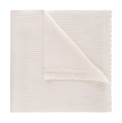 Scalloped Trim Ribbed Knit Blanket | Feltman Brothers