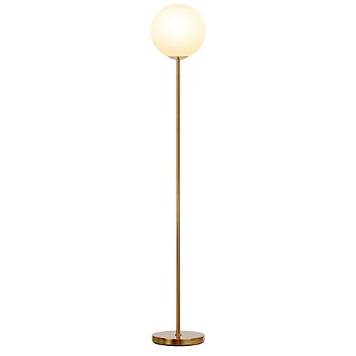 Brightech Luna - Frosted Glass Globe LED Floor Lamp - Mid Century Modern, Standing Lamp for Livin... | Walmart (US)