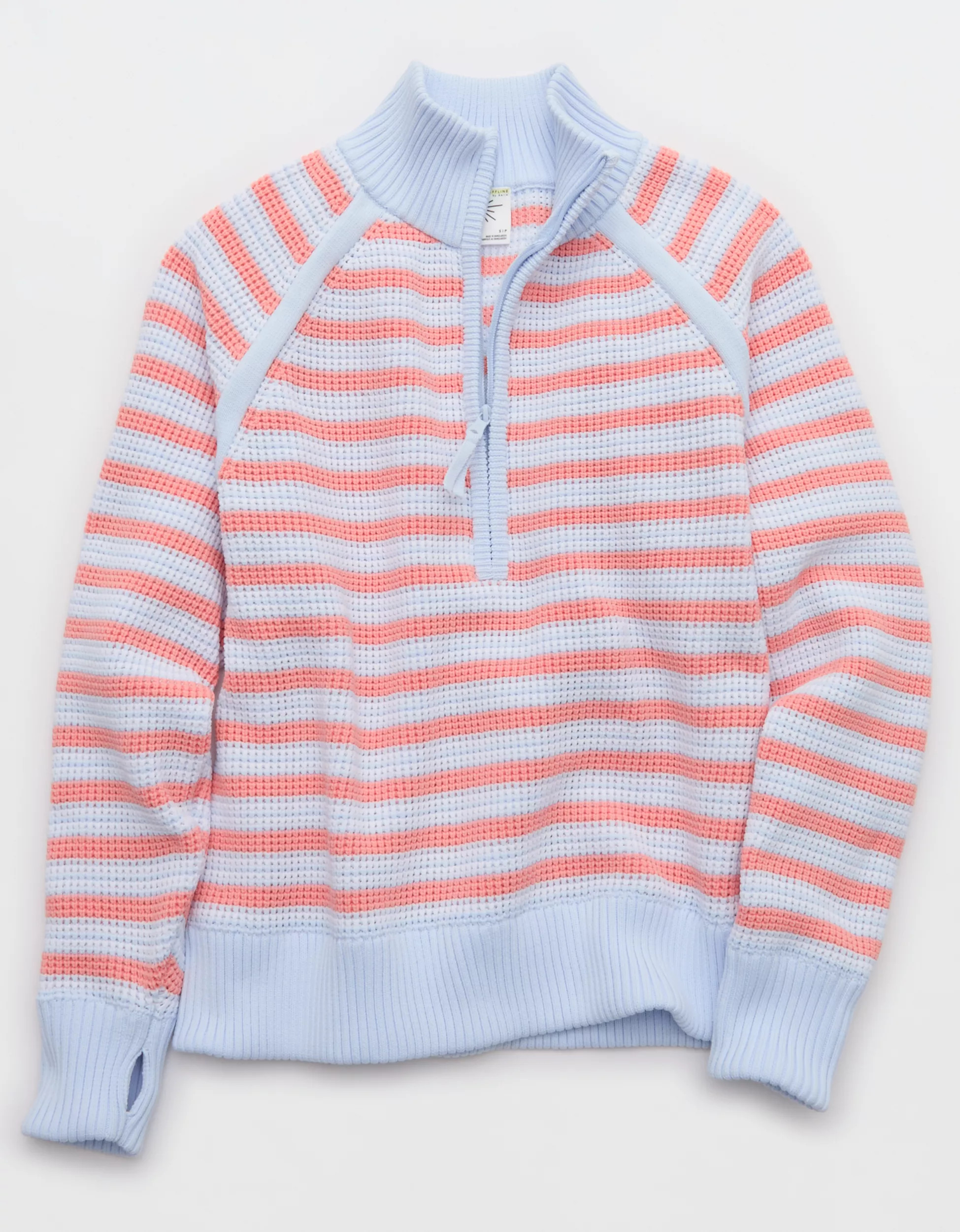 OFFLINE By Aerie Cool Down Quarter Zip Waffle Sweater | Aerie