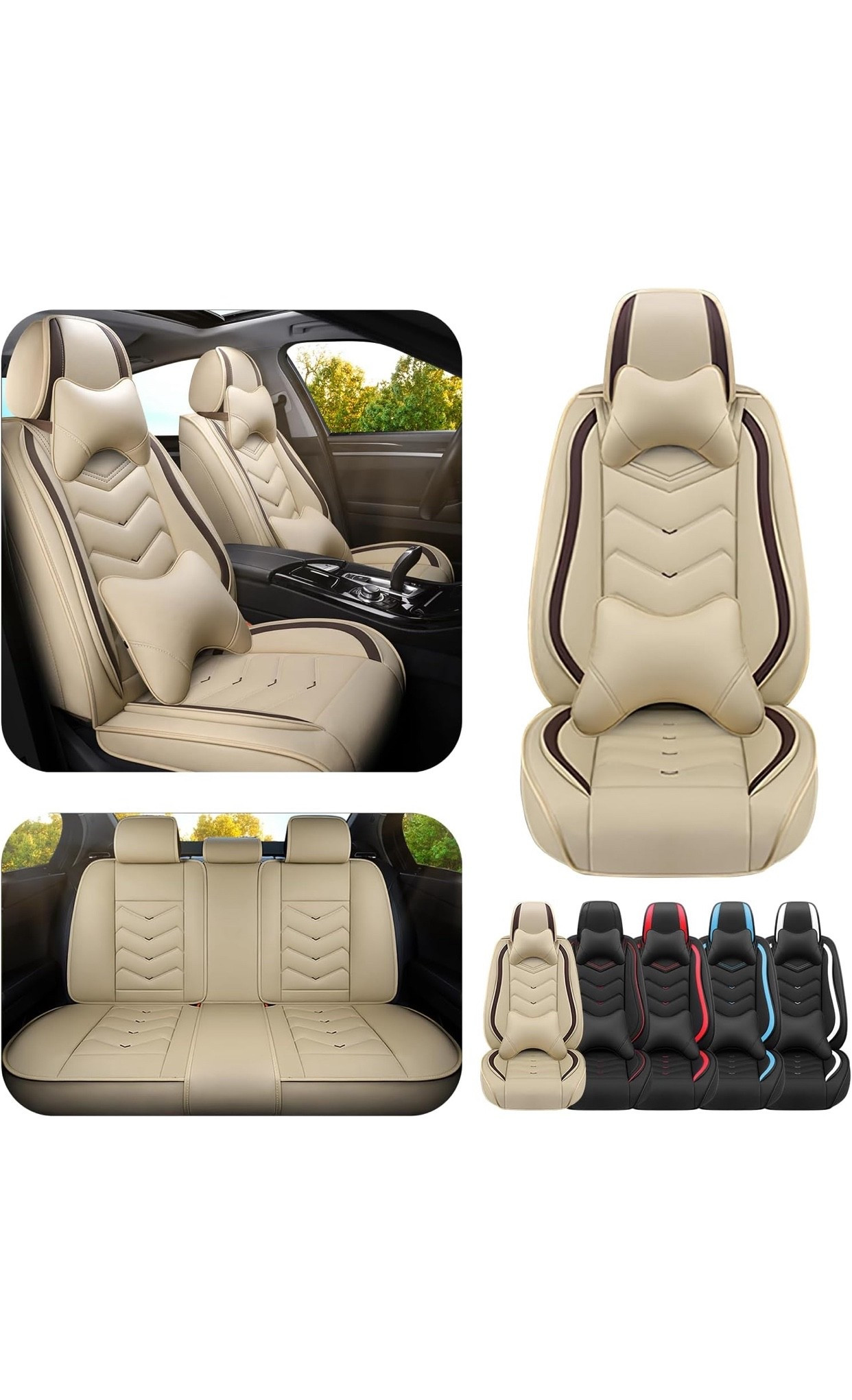 Car Seat Covers for Mercedes-Benz C-Class 2000-2025, Premium Nappa Leather Car Seat Cover, Stylish Sport Seat Covers， Automobile Seat Cover Sets.(Luxury 5 Seats/Beige)

#LTKautumn #LTKSeasonal