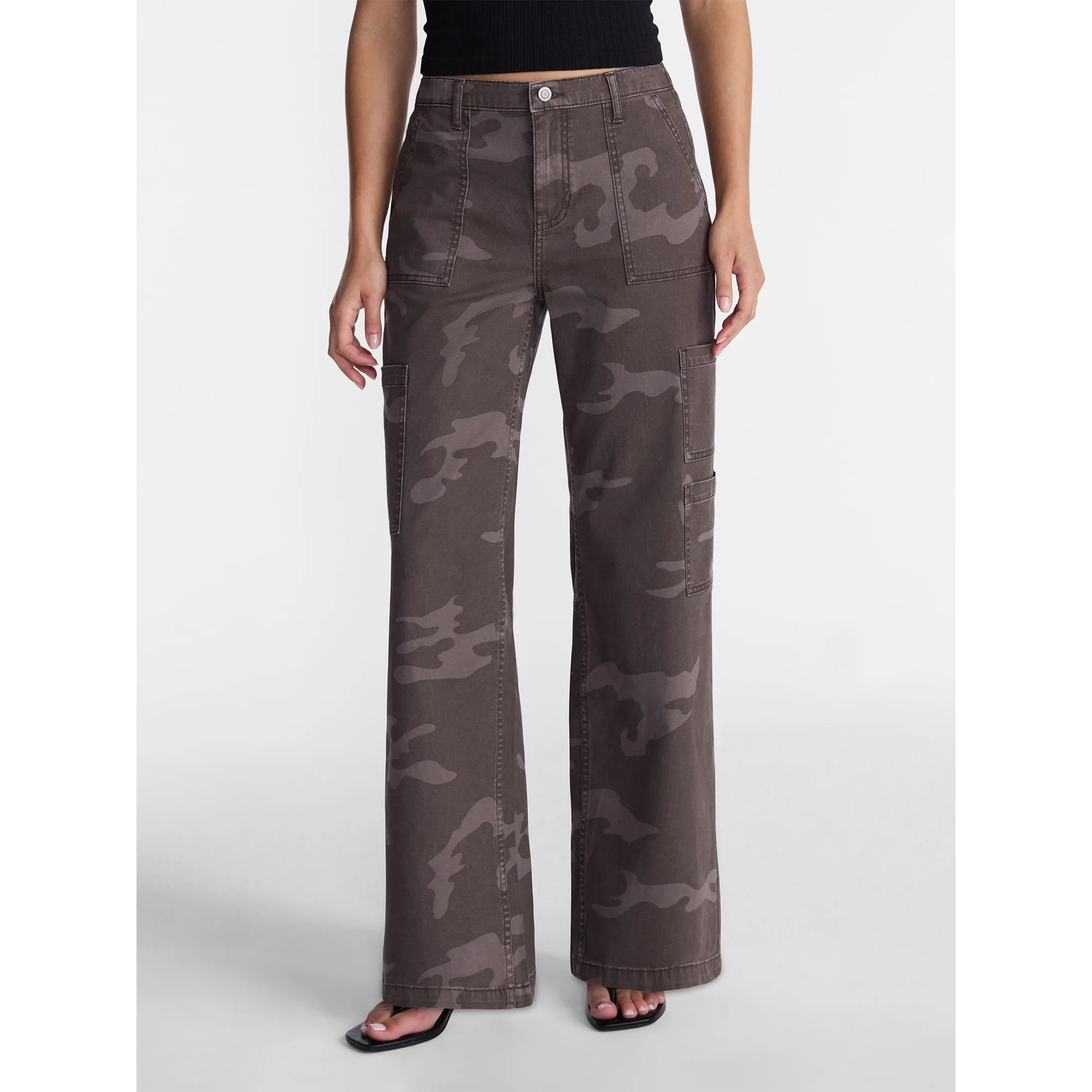 No Boundaries Wide Leg Cargo Pants, 31.5" Inseam, Women's and Women's Plus XXS-4X | Walmart (US)