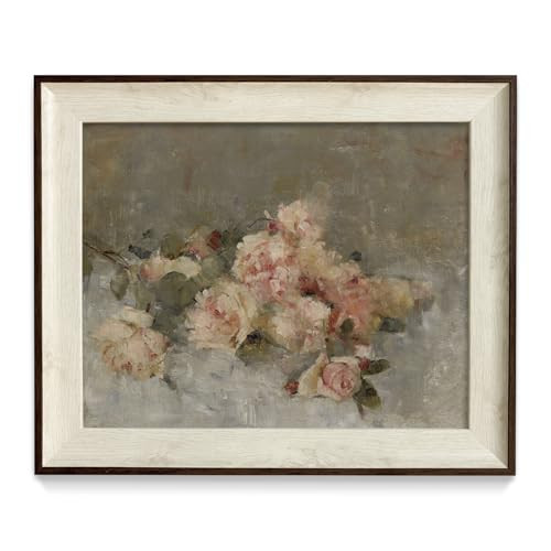 razliubit Flower Framed Wall Art Prints, Replaceable Retro Wall Decors for Room Aesthtic, Still Life Framed Artwork Oil Painting for Bedroom Bathroom Kitchen Office Decor(10"x12") | Amazon (US)