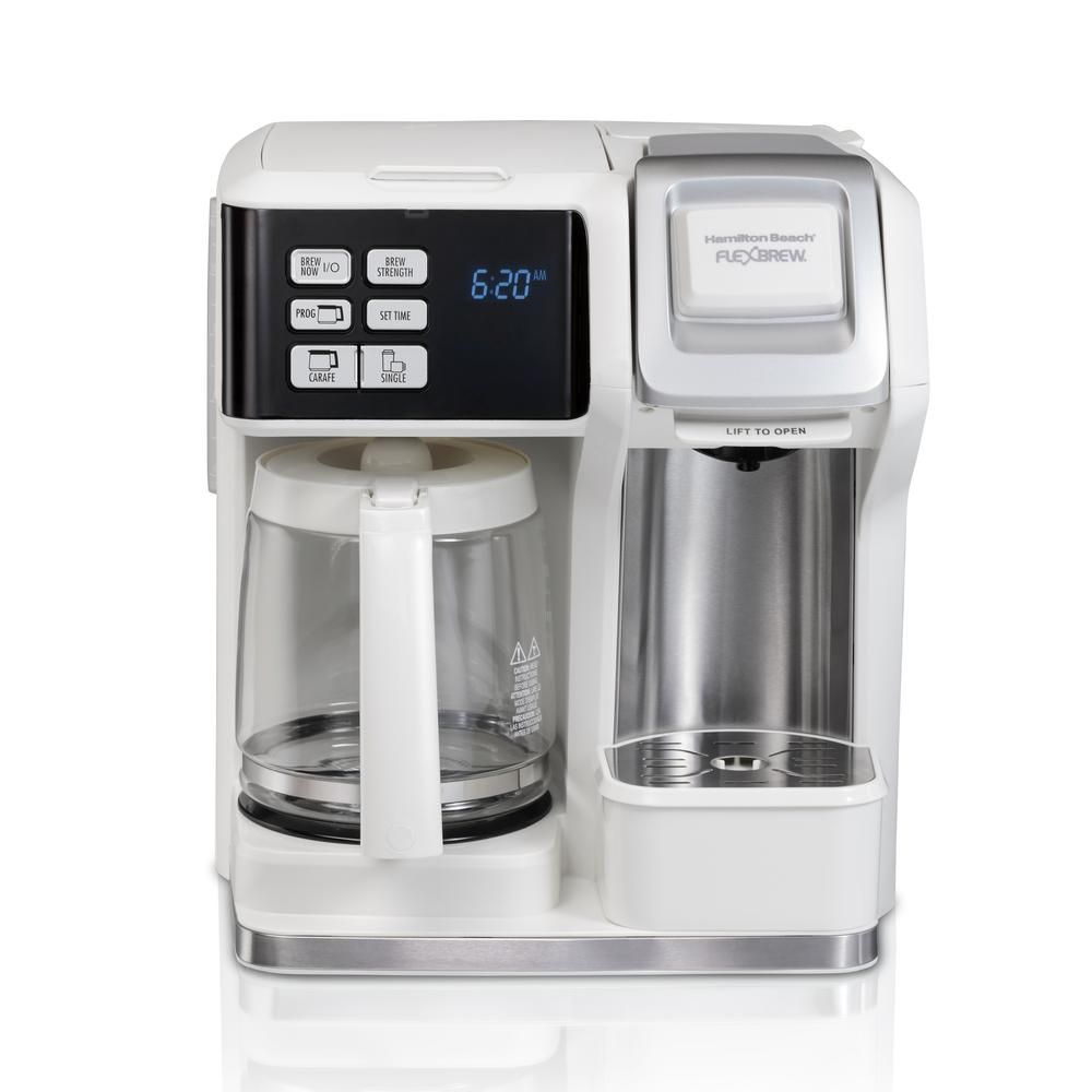 12-Cup White FlexBrew 2-Way Coffee Maker | The Home Depot