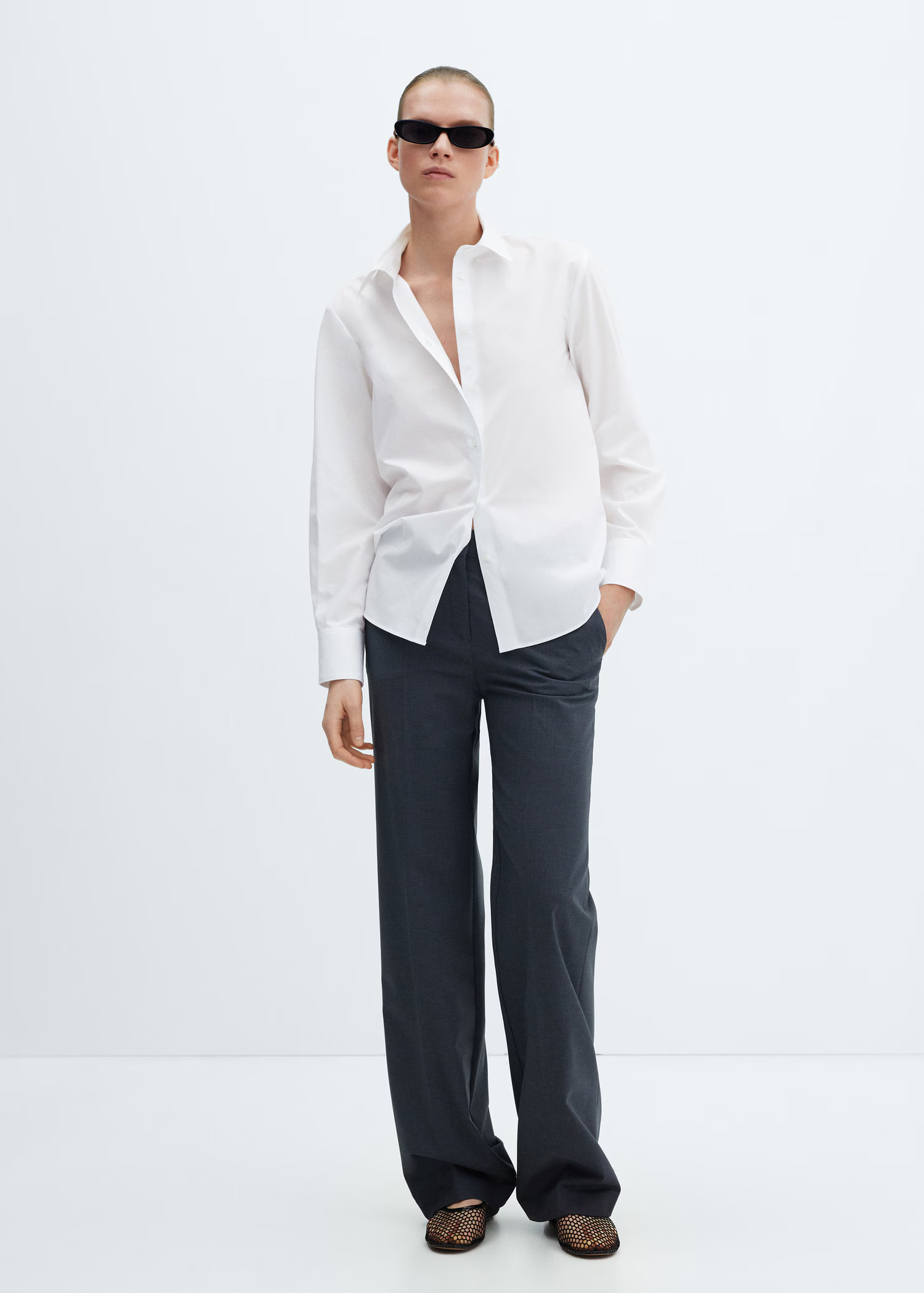 Regular cotton lyocell-blend shirt | MANGO (US)