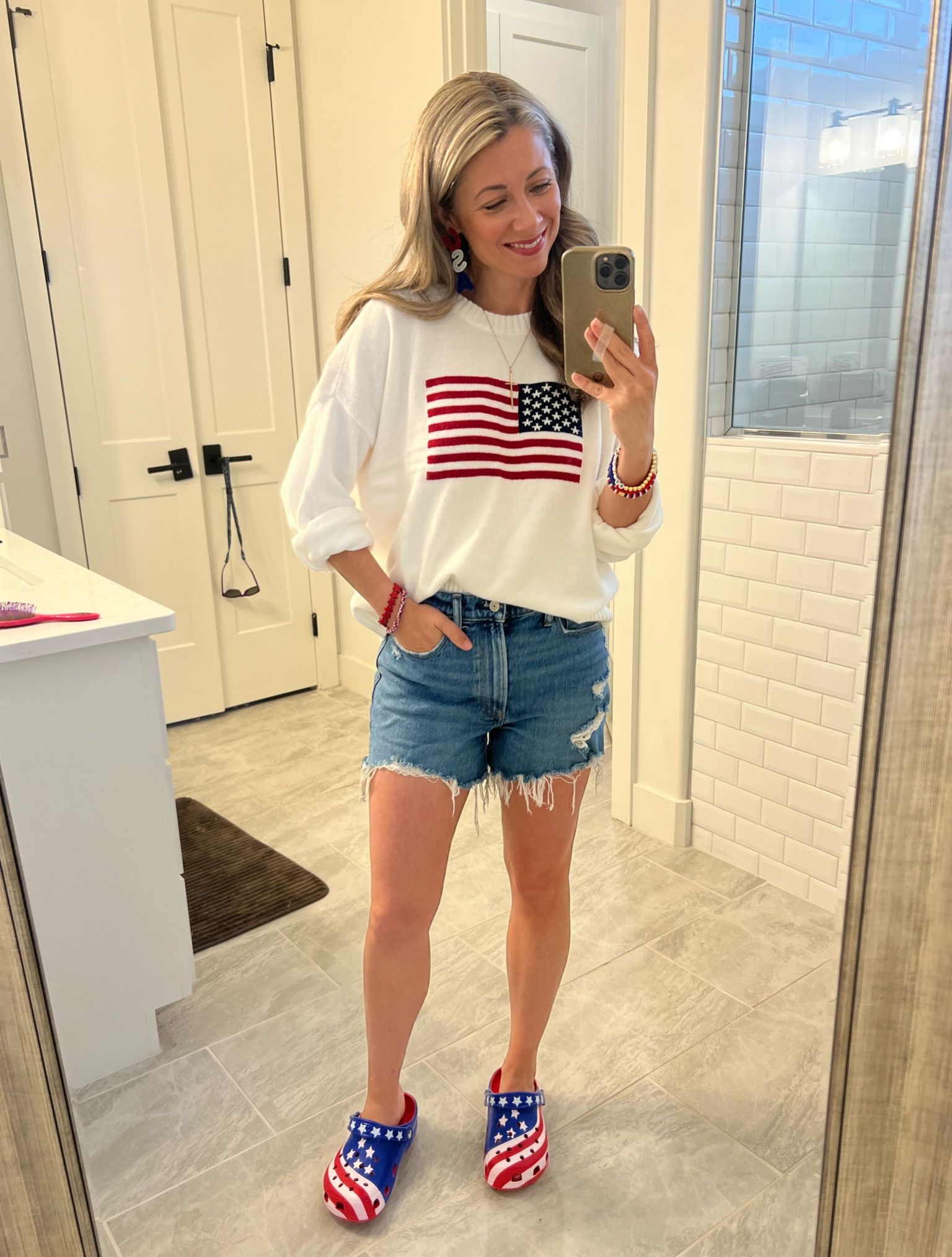 🇺🇸♥️🤍💙 Hollister American flag sweater is under $50! Wearing a small! 

#LTKFindsUnder50 #LTKFindsUnder100 #LTKSaleAlert