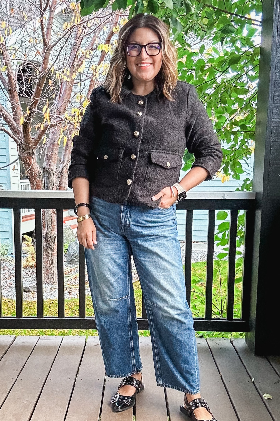 Ootd. Target lady jacket (L), J. Crew belt (L), Madewell barrel leg jeans (30), Steve Madden flats 

#LTKStyleTip #LTKOver40 #LTKMidsize