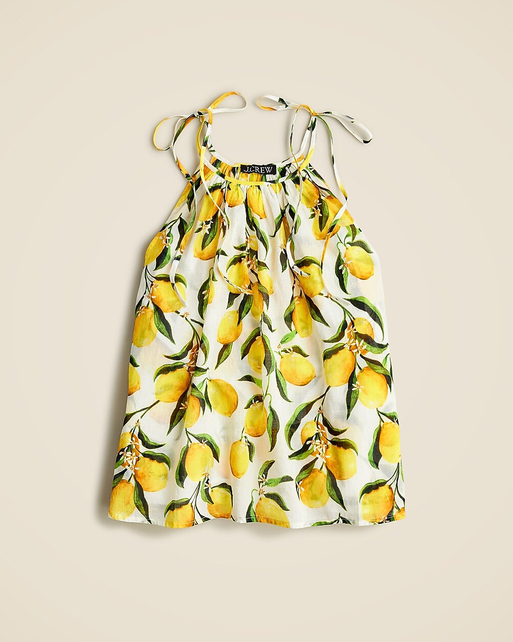 Tie-shoulder tank top in limoncello cotton voile | J. Crew US