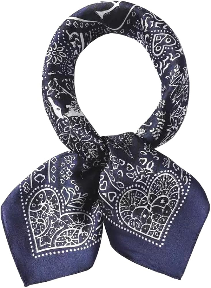 100% Pure Mulberry Silk Small Square Scarves -21'' x 21''- Digital Printed Neckerchief \u2013Wome... | Amazon (US)