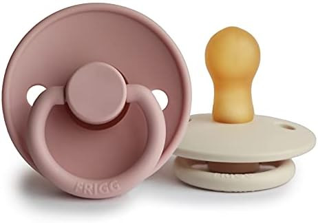 FRIGG Natural Rubber Baby Pacifier | Made in Denmark | BPA-Free (Blush/Cream, 0-6 Months) | Amazon (US)