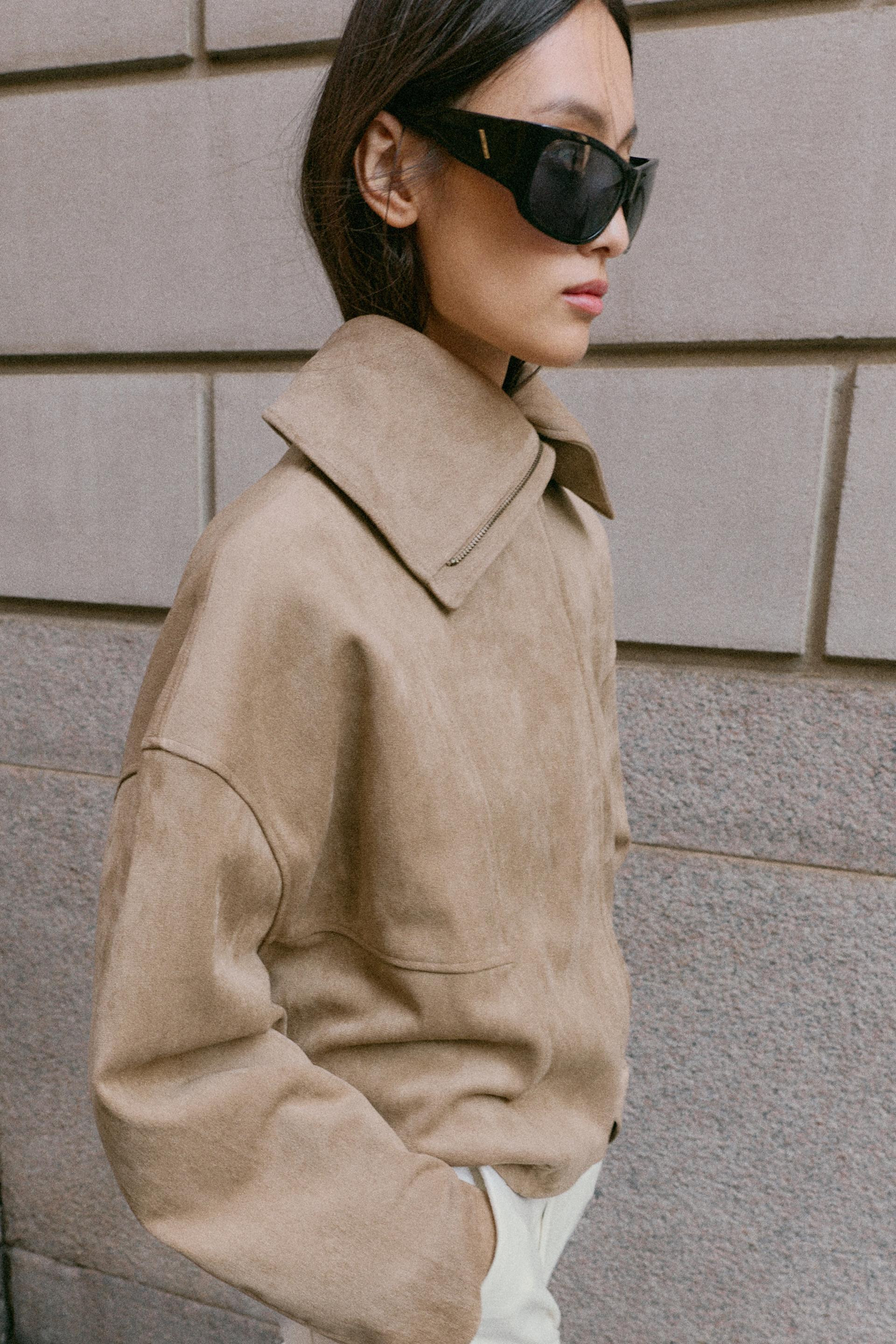 WIDE COLLAR BOMBER JACKET | Zara US
