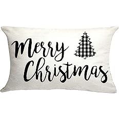 Amazon.com: GTEXT Merry Christmas with Tree Throw Pillow Cover Chrismtas Cuhion Cover Farm Decor ... | Amazon (US)