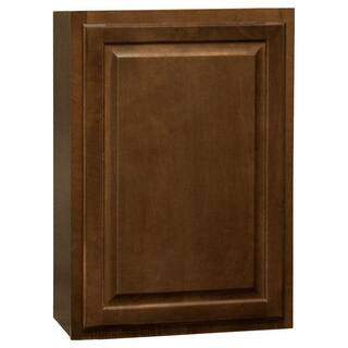 Hampton 21 in. W x 12 in. D x 30 in. H Assembled Wall Kitchen Cabinet in Cognac | The Home Depot