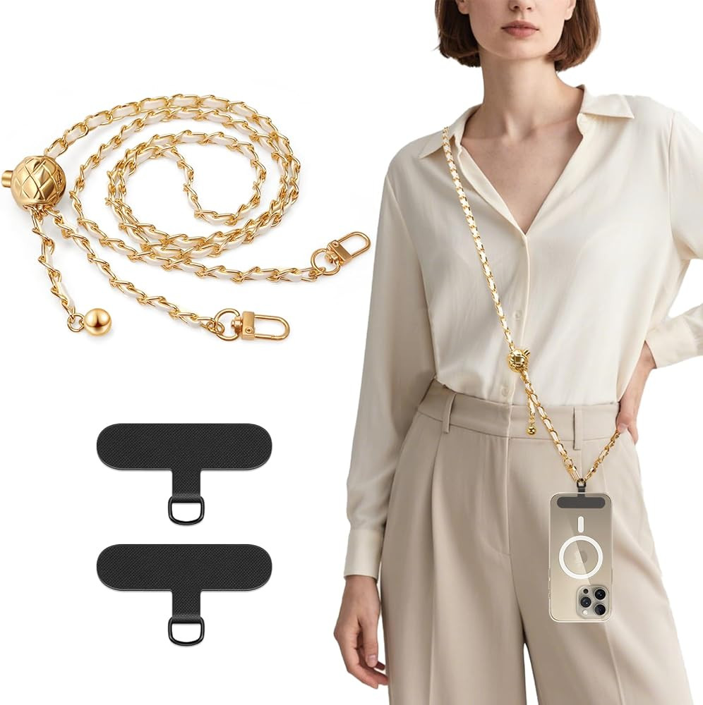 TiMOVO Universal Phone Lanyard, Metal Cell Phone Chain Anti-Theft Crossbody Strap for iPhone and ... | Amazon (US)