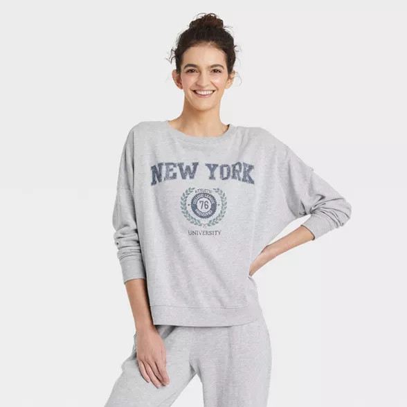 Women's French Terry Lounge Sweatshirt - Colsie™ Gray | Target