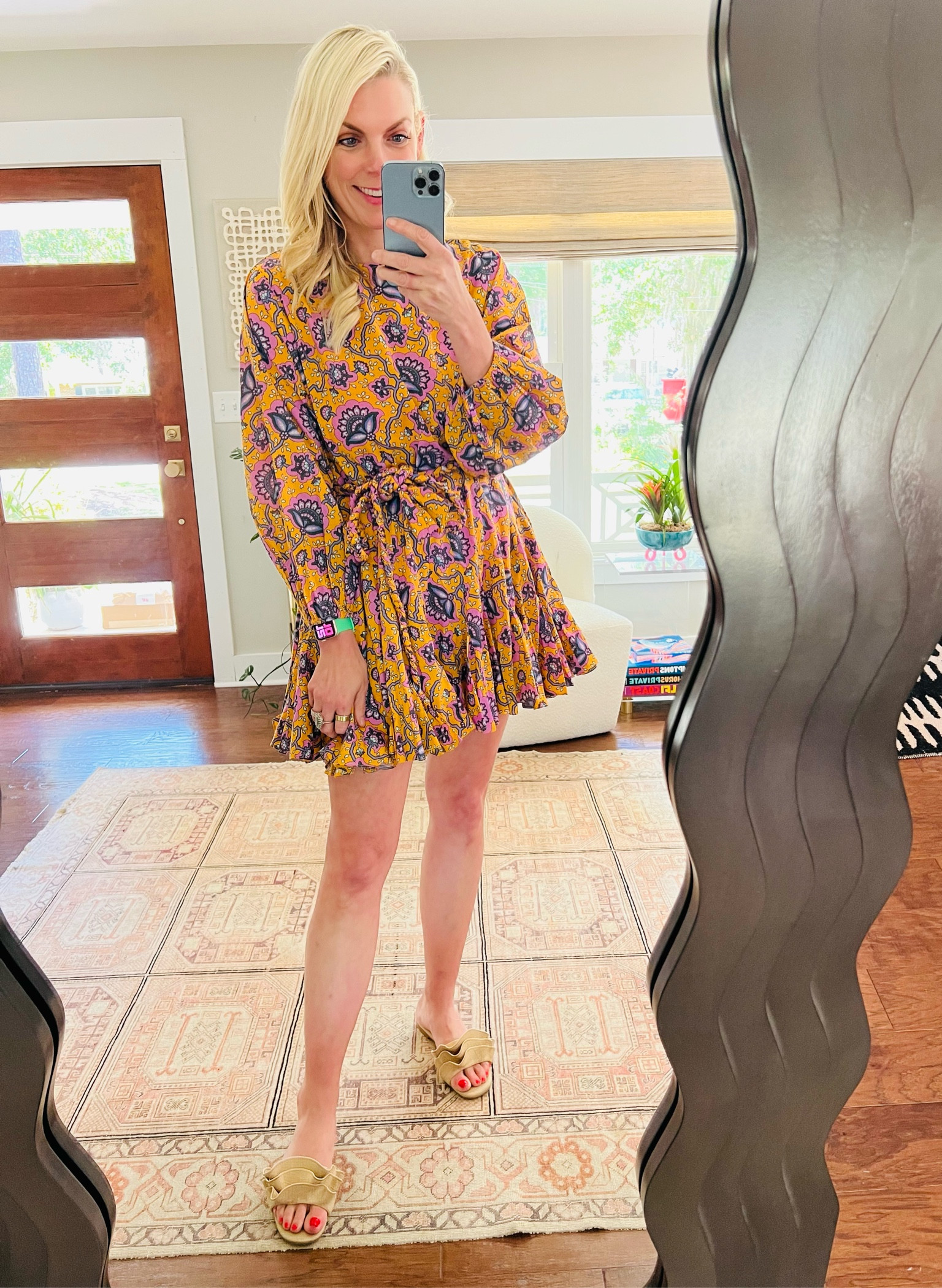 Wearing small in dress. I love this style! 