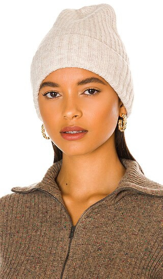 Winnie Waffle Cuff Beanie in Oat | Revolve Clothing (Global)