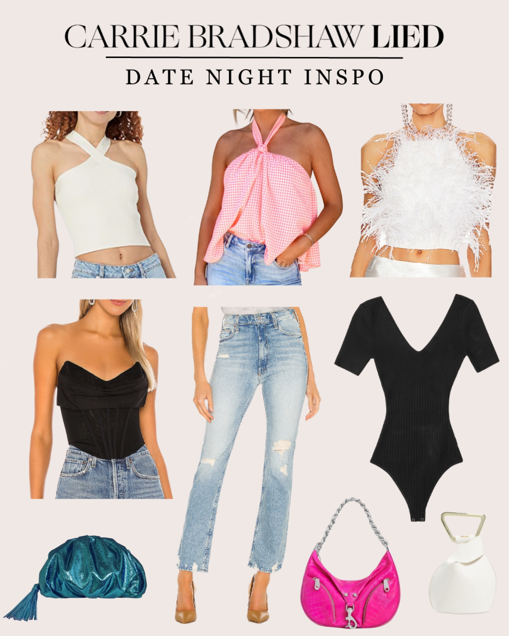 Date night outfit ideas - pair your favorite jeans with a statement top for a great spring date night look! Also linking a few fabulous bags #datenight #datenightoutfit 

#LTKitbag #LTKstyletip #LTKSeasonal