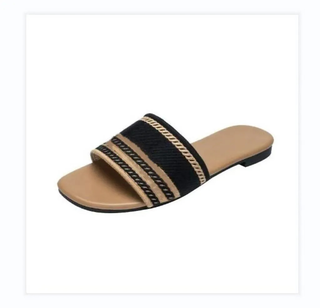 Save Big on Bulk Sandals Summer Women Beaded Slippers Dazzle Slippers Womens Sandal Summer Stripe... | DHGate