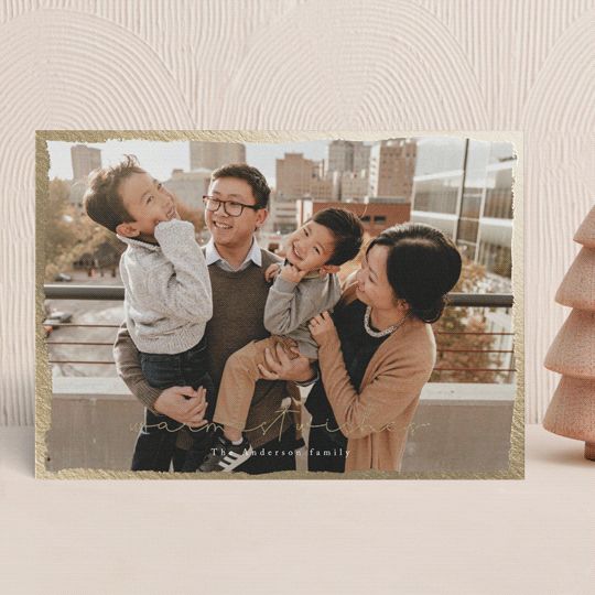 "gilded grunge edges" - Customizable Foil-pressed Holiday Cards in White by Cass Loh. | Minted