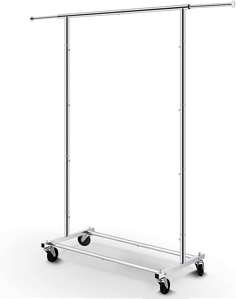 Simple Trending Standard Rod Clothing Garment Rack, Rolling Clothes Organizer on Wheels for Hangi... | Amazon (US)