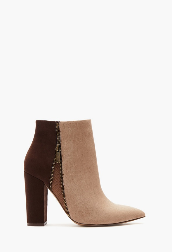 Rosamund Patchwork Block Heeled Bootie | JustFab