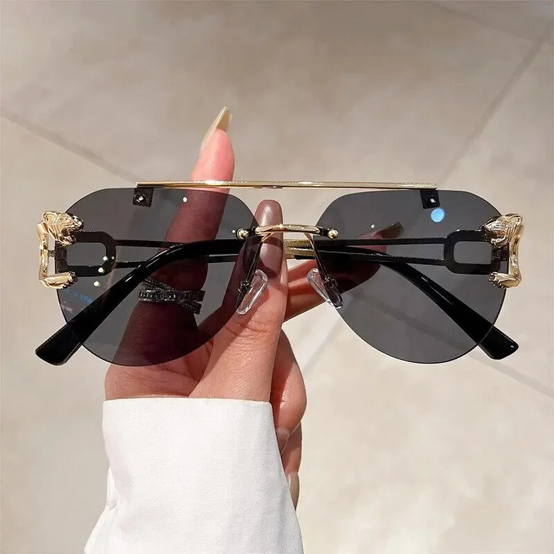 2023 Sunglasses Women Luxury Rimless Vintage Fashion Glasses Lunette Oversized Shades De Soleil F... | Walmart (US)