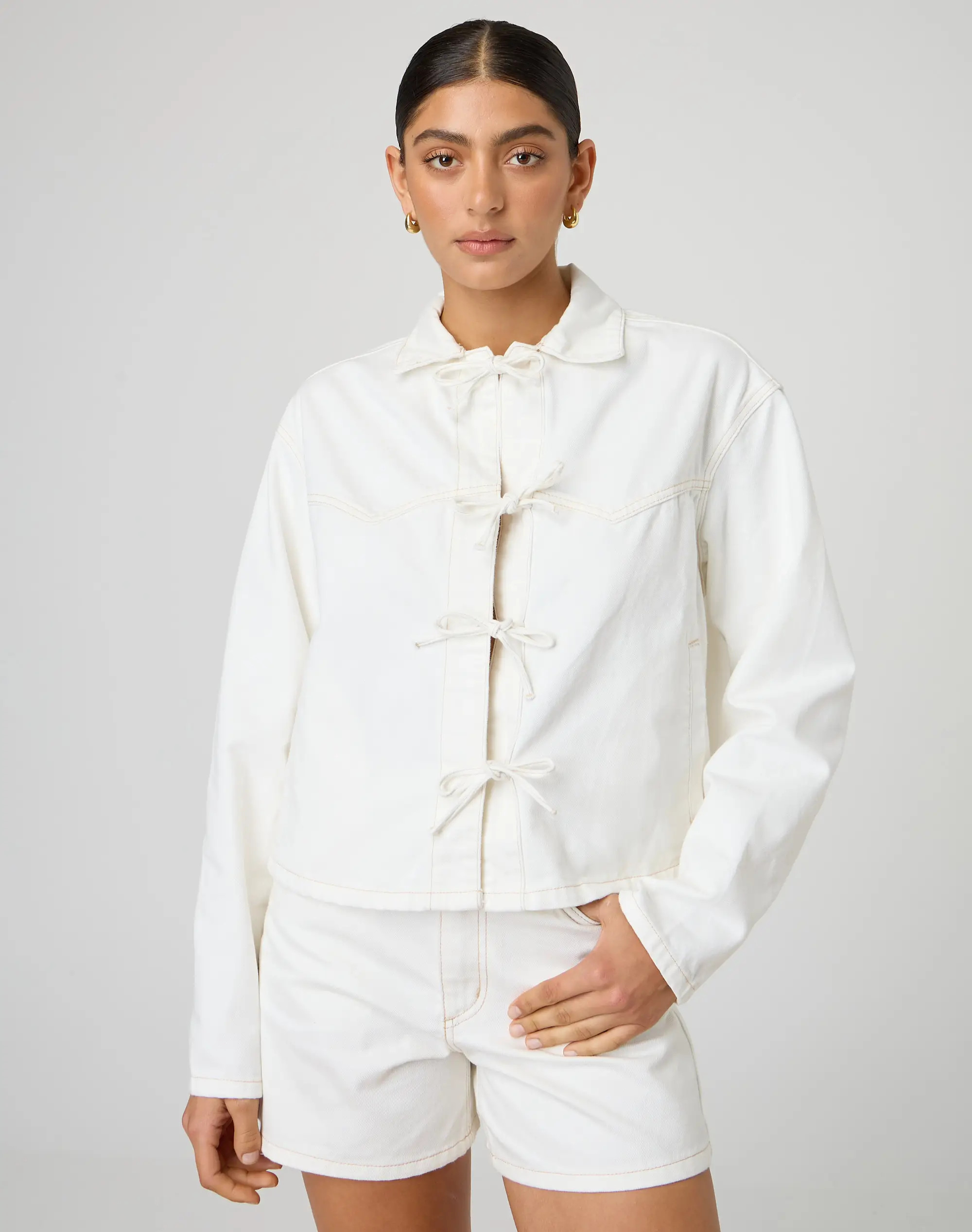 Tie Front Denim Jacket | Glassons (Australia)
