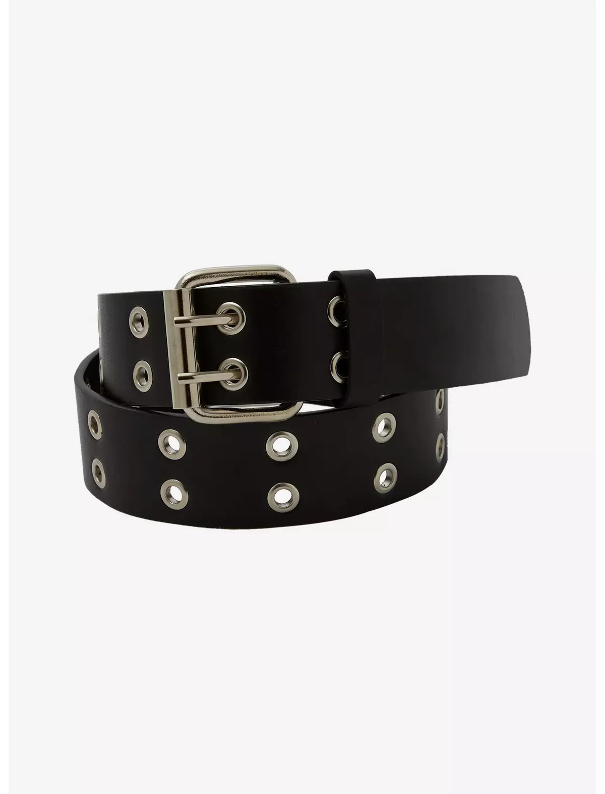 Black Faux Leather Grommet Belt | Hot Topic