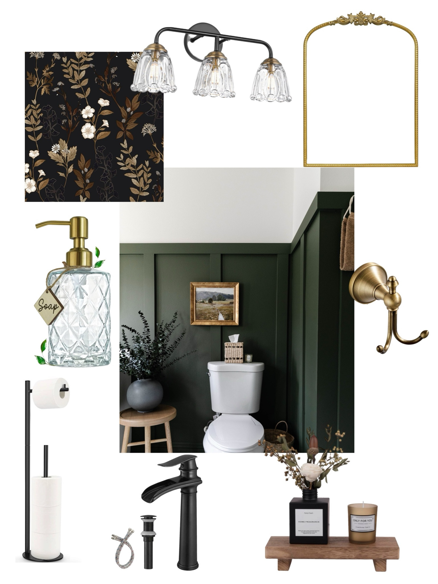 Moody bathroom with antique and modern touches

#moodybathroom #bathroomidea #bathroominspo #greenbathroom

#LTKFindsUnder100 #LTKHome