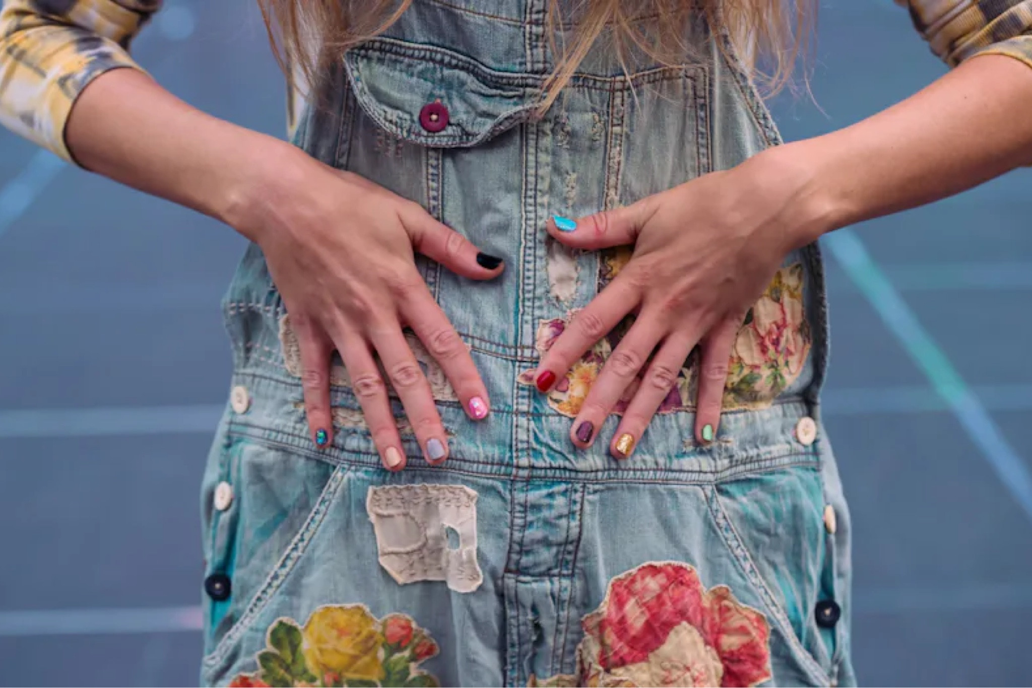 As seen on Taylor Swift -  Eras Tour cat overalls. These are from Free People and what Taylor wears during Eras Tour practice. 