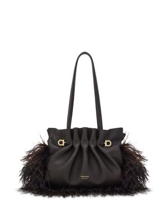 FERRAGAMO Soft Small Leather & Feather Bag | Bloomingdale's Handbags | Bloomingdale's (AU)