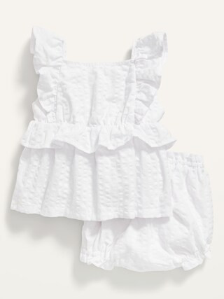 Ruffle-Trim Seersucker Dress and Bubble Set for Baby | Old Navy (US)