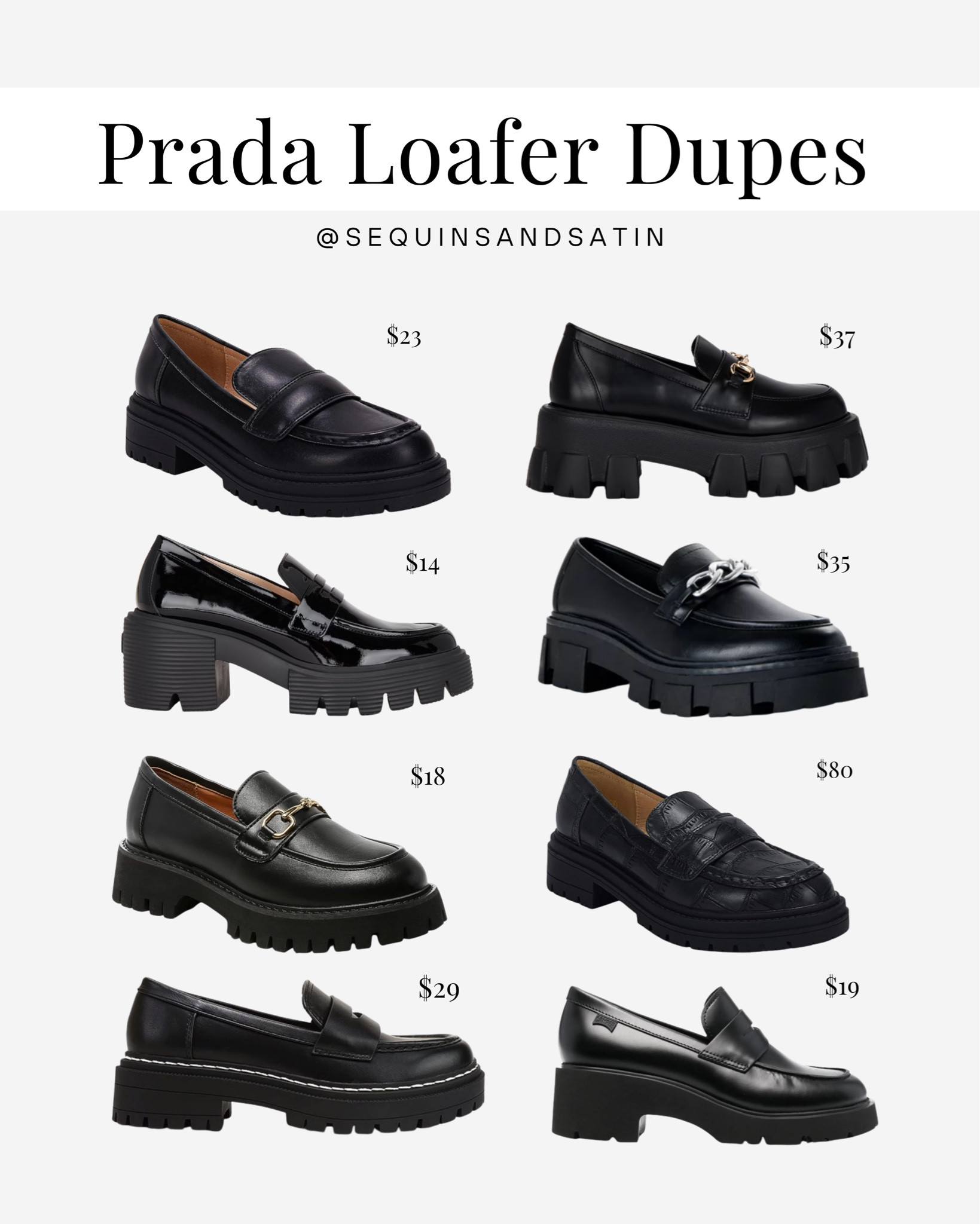 Prada loafers dupes. Full post on sequinsandsatin.com 🫶

*not knockoffs, just similar vibes for less $

Prada loafers dupes / loafers / loafers women / loafer mules / chunky loafers / womens loafers / brown loafers / white loafers / fall shoes / fall shoes 2023 / fall shoes women / womens fall shoes / fall
2023 shoes / fall work shoes / amazon fall shoes / Clean girl aesthetic / clean girl outfit / Pinterest aesthetic / Pinterest outfit / that girl outfit / that girl aesthetic / vanilla girl / neutral fashion / Fall outfits / fall fashion 2023 / fall fashion 2023 / fall fashion trends / women fall fashion / edgy fall fashion / black loafers


#LTKshoecrush #LTKstyletip #LTKSeasonal