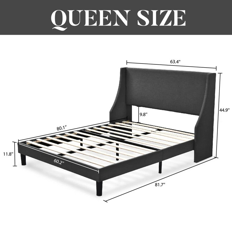 Bowdoin Upholstered Wingback Platform Bed | Wayfair North America