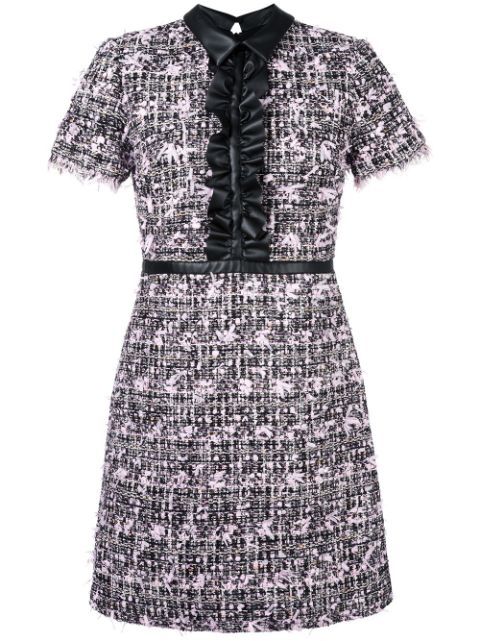 ruffled detailing tweed dress | FarFetch US