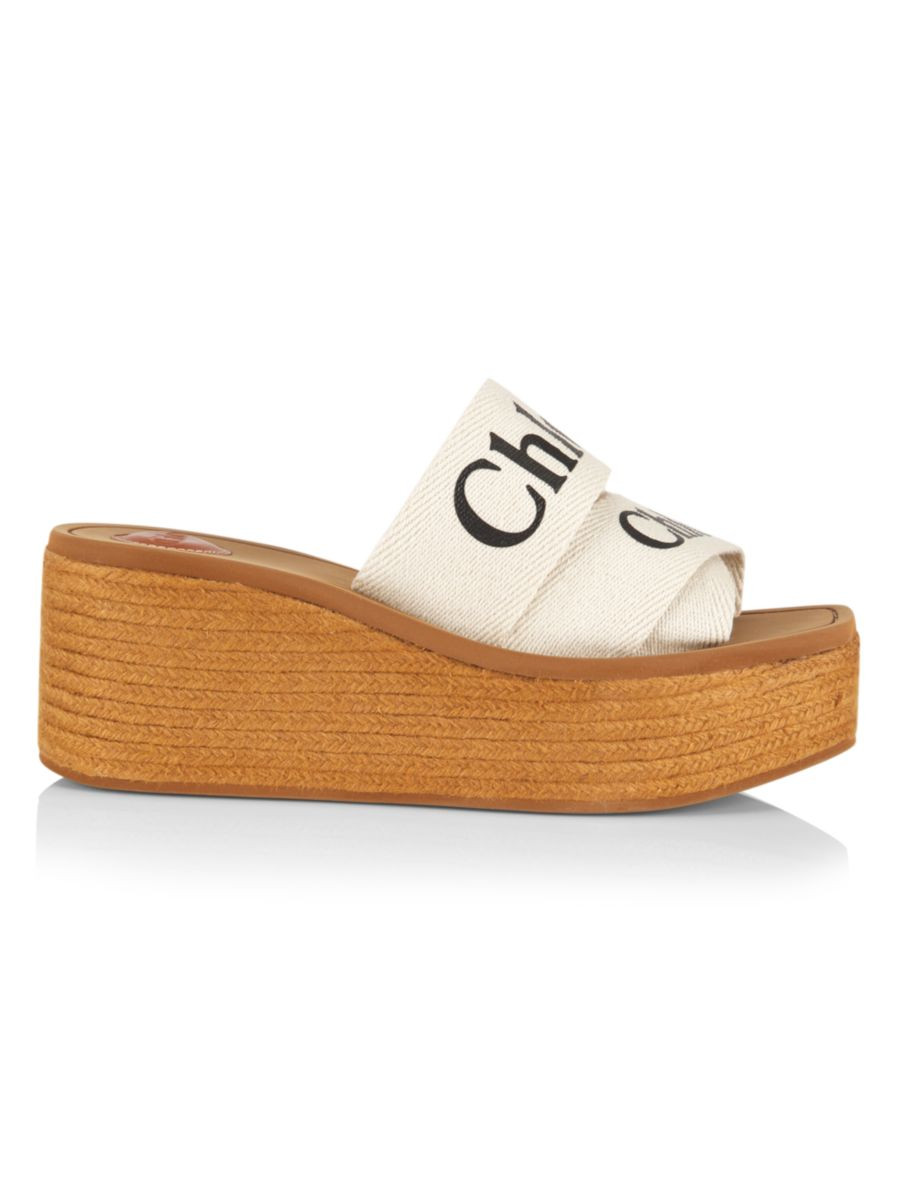 Woody Logo Canvas Espadrille Wedges | Saks Fifth Avenue
