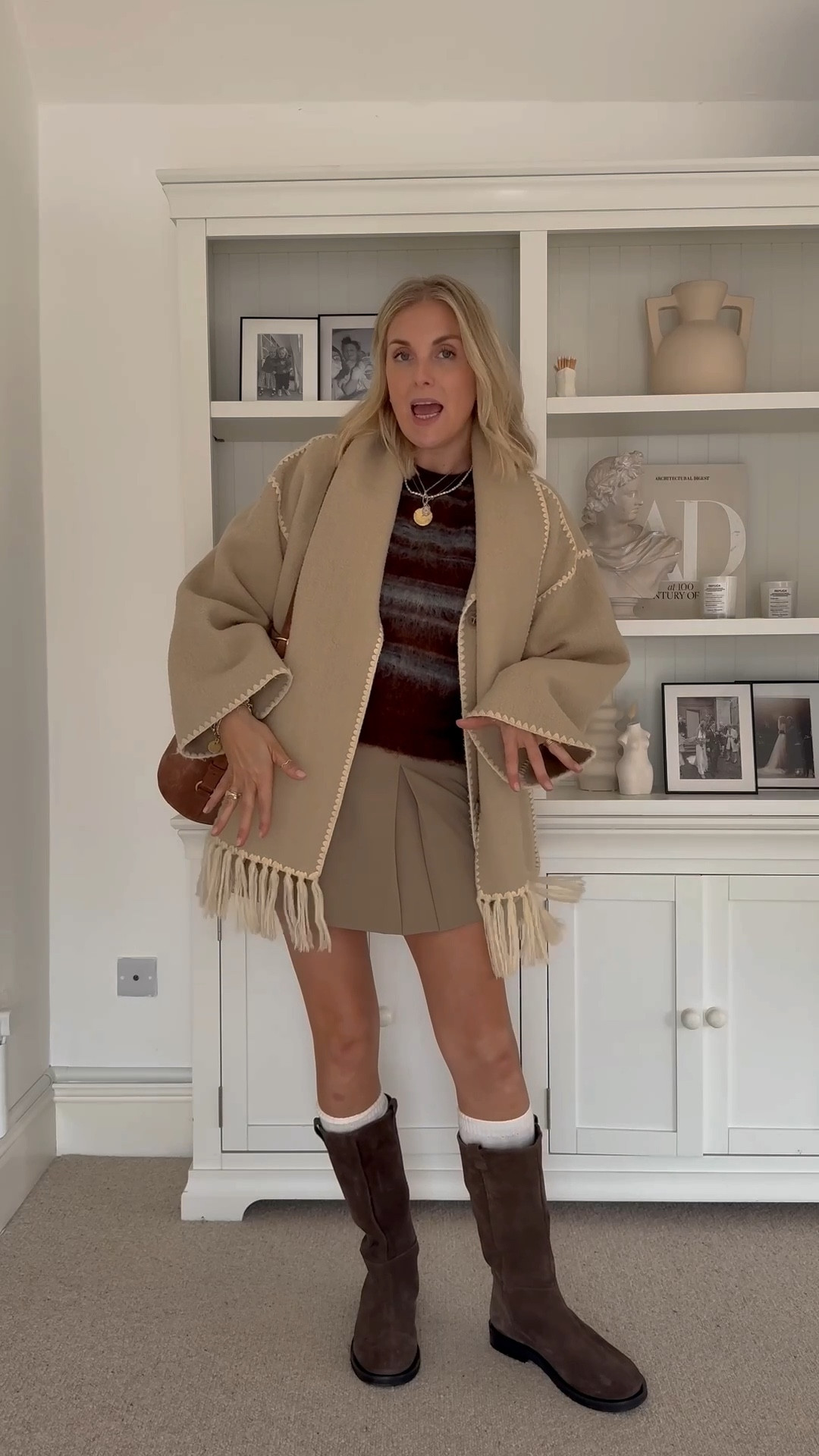 Autumn outfit, winter outfit, topshop skirt, topshop knee high boots, suede boots, toteme coat . Sezane brown suede bag 

#LTKwinter #LTKuk #LTKautumn